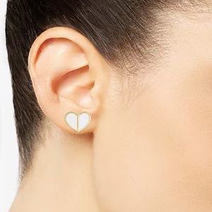 Gold-Tone Heart Stud Earrings